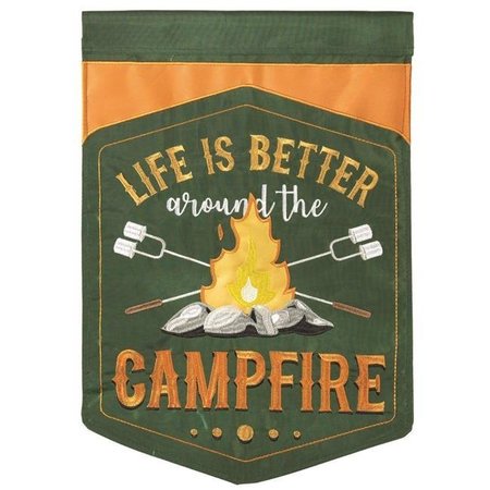 DICKSONS Dicksons M001119 29 x 42 in. Flag Double Applique Campfire Polyester - Large M001119